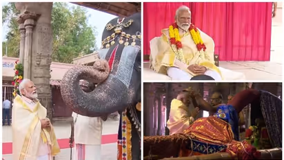 ക്ഷേത്രസന്ദർശനം തുടർന്ന് മോദി; ശ്രീരംഗം ക്ഷേത്രത്തിൽ ദർശനം നടത്തി; ഉച്ചക്ക് ശേഷം രാമേശ്വരത്ത് എത്തും