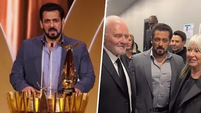 Photos: Salman Khan at Joy Wards: Tiger star poses with Hollywood actor Anthony Hopkins 