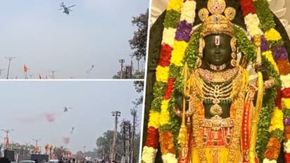 Indian Air Force helicopters shower flower petals as Ram Lalla idol unveiled in Ayodhya (WATCH)