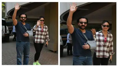 WATCH- Saif Ali Khan gets discharged from hospital post tricep surgery; poses with Kareena Kapoor