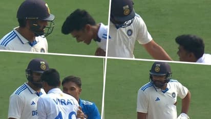 అభిమానులతో అట్లుంటది మరి.. ఉప్పల్ గ్రౌండ్ లో రోహిత్ శర్మ పాదాలను తాకిన అభిమాని.. !