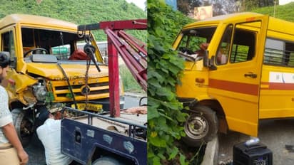 താമരശ്ശേരി ചുരത്തിൽ സ്കൂൾ വാനിന്റെ ബ്രേക്ക് നഷ്ടപ്പെട്ടു, നിയന്ത്രണം വിട്ട് മതിലിൽ ഇടിച്ചു, 5പേർക്ക് പരിക്ക്