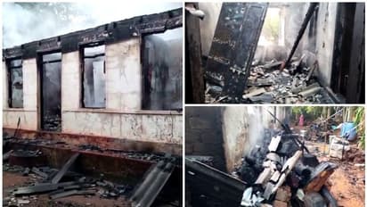 ഗ്യാസ് സിലിണ്ടറിന്റെ വാഷർ തെന്നിമാറി, തീ പടർന്ന് പിടിച്ചു, വീട് കത്തിയമ‍ര്‍ന്നു, രണ്ട് പേര്‍ക്ക് പൊളളലേറ്റു