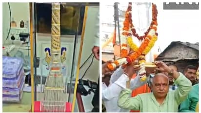 അയോധ്യയിലെ രാമക്ഷേത്രത്തിന് 1.75 കിലോഗ്രാം വെള്ളി ചൂൽ സമ്മാനിച്ച് ഭക്തർ