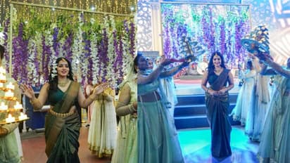 ലുലു മാരിയറ്റിൽ നിന്ന് വധുവായി വിന്റേജ് കാറിൽ, ബുള്ളറ്റ് അകമ്പടി, വരവേറ്റ് നർത്തകര്; മാളവിക വെഡ്ഡിങ് ഉത്സവിന്