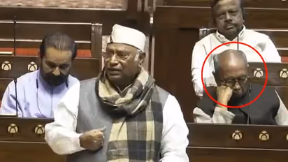 WATCH: Digvijay Singh naps during Kharge's RS address; netizens say even Congress doesn't take him seriously
