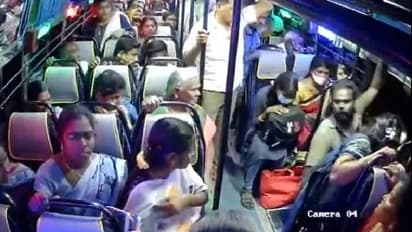 കയ്യടിക്കെടാ; ഓടുന്ന ബസിൽ നിന്നും വീഴുന്ന യുവതി, നൊടിയിടയിൽ കണ്ടക്ടറുടെ ആക്ഷൻ, വീഡിയോ വൈറല്