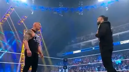 WWE: 'The Rock' Dwayne Johnson, Roman Reigns in a dramatic staredown on 'SmackDown' ahead of WrestleMania XL