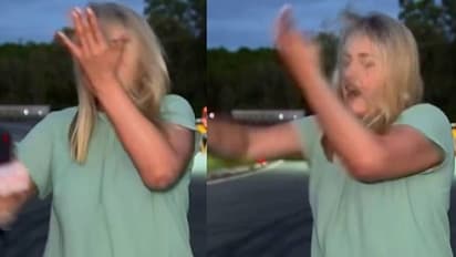 ലൈവ് റിപ്പോർട്ടിംഗിനിടെ സ്വന്തം മുഖത്തടിക്കേണ്ടി വന്ന മാധ്യമപ്രവർത്തക, കാരണം