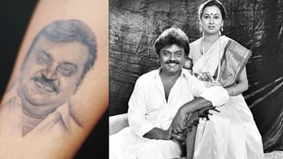 கையில் விஜயகாந்த்.. பச்சை குத்திக் கொண்ட பிரேமலதா விஜயகாந்த்; என்ன சொன்னார் பாருங்கள்!!