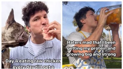 'ഇനി എന്തൊക്കെ കാണണം?'; കോഴി ഇറച്ചി പച്ചയ്ക്ക് തിന്നുന്ന ഫുഡ് വ്ളോഗറുടെ വീഡിയോ വൈറല്‍ !