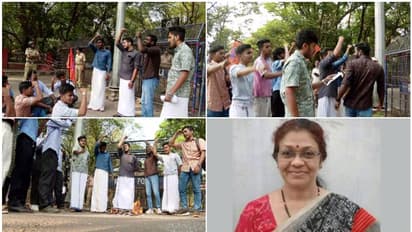 ഗാന്ധിയെ കൊലപ്പെടുത്തിയ രാജ്യദ്രോഹിയാണ് ഗോഡ്സെയെന്ന് എബിവിപി, ചിത്രം കത്തിച്ചു; എൻഐടിക്ക് മുന്നിൽ പ്രതിഷേധം