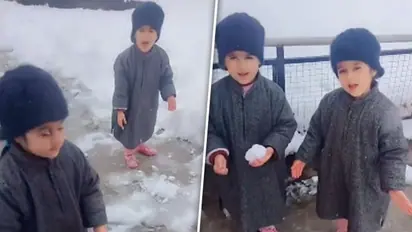 Viral video: 2 little girls enjoys first snowfall in Kashmir; netizens can't keep calm (WATCH)