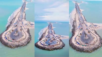 ದಕ್ಷಿಣ ಭಾರತದ ಕೊನೆಯ ರಸ್ತೆ: ಧನುಷ್ಕೋಡಿಯ ವೈಮಾನಿಕ ನೋಟದ ವೀಡಿಯೋ ವೈರಲ್