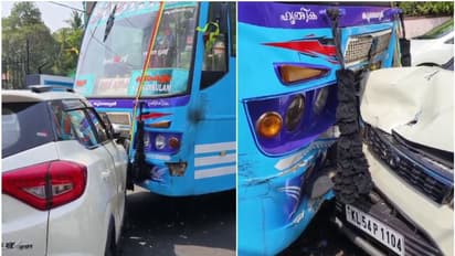 'റോംഗ് സൈഡിൽ ചീറിപ്പാഞ്ഞ് ശോഭാസ്', കാണിപ്പയ്യൂരിൽ വെച്ച് കാറിന് മുകളിലേക്ക് ഇടിച്ച് കയറി, തലനാരിഴയ്ക്ക് രക്ഷ