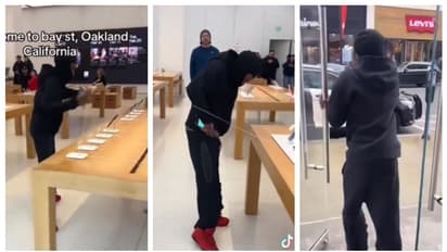 പട്ടാപകല്, ആപ്പിള് സ്റ്റോറില് നിന്നും 40 ഐഫോണുകള് മോഷ്ടിക്കുന്ന വീഡിയോ വൈറല് !