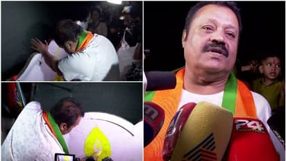 തൃശ്ശൂരിൽ താമരയുടെ ചെറിയ ഭാഗം മതിലിൽ വരച്ച് സുരഷ് ഗോപി, ചോദിച്ചവർക്ക് മറുപടി, പേര് എഴുതാൻ സമയമായിട്ടില്ല!