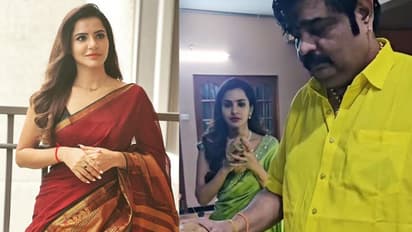 వివాదాస్పద వేణు స్వామితో అషురెడ్డి పూజలు... మెడలో దండ వేయించుకుని, కాళ్ళు మొక్కి!