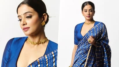 STUNNING photos: Priyamani Raj displays elegance as she drapes herself in blue saree