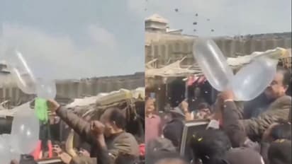 ಪಾಕ್ ಚುನಾವಣೆ ಫಲಿತಾಂಶ ಸಂಭ್ರಮದಲ್ಲಿ ಬಲೂನ್ ಬದಲು ಕಾಂಡೋಮ್ ಬಳಕೆ, ವಿಡಿಯೋ ವೈರಲ್!