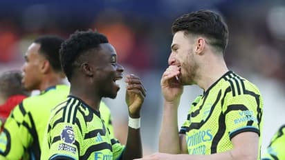 Arsenal hammer West Ham for statement win in EPL title race; Declan Rice, Bukayo Saka shine in 6-0 goalfest