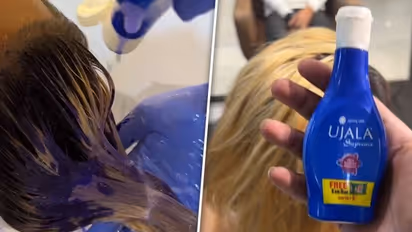 Bizarre! Hairstylist uses Ujala to dye client's hair; Blinkit and Swiggy react to viral video (WATCH)