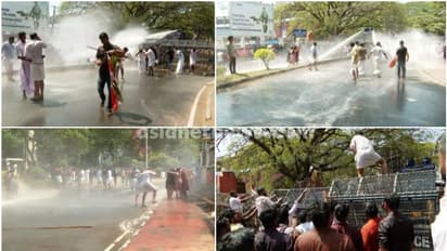 ക്ഷേമ പെൻഷൻ മുടങ്ങിയതിൽ തലസ്ഥാനത്ത് യൂത്ത് കോൺഗ്രസ് മാർച്ച്, സംഘർഷം, ജലപീരങ്കി