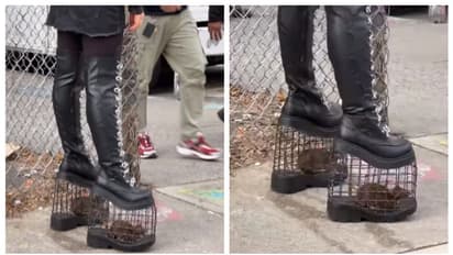 റാറ്റ് കേജ് ബൂട്ട്സ്; ഫാഷന് രംഗത്തെ പുതിയ ഷൂവും അതിന്റെ കാരണവും കേട്ട് അന്തം വിട്ട് കാഴ്ചക്കാര് !