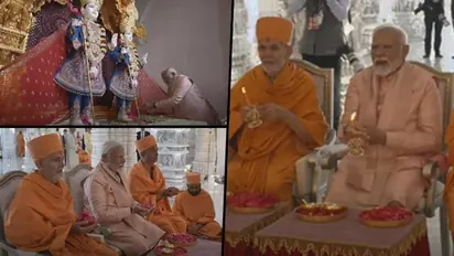PM Modi performs aarti at BAPS Mandir in Abu Dhabi (WATCH)