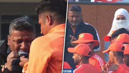 Sarfaraz Khan's emotional Test debut: Father celebrates son's Test cap with tears and kisses (WATCH)