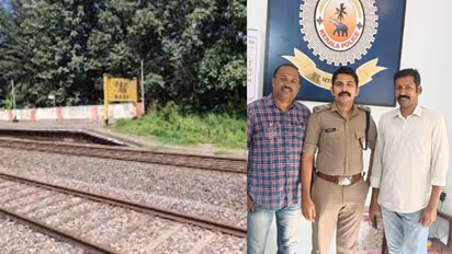 ട്രെയിൻ വരുന്നു, യുവാവ് പാളത്തിലേക്ക് ഓടി; മാഹി സ്റ്റേഷനിൽ സിനിമയെ വെല്ലുന്ന രംഗം, പ്രശംസ ഈ പൊലീസുകാര്ക്ക്