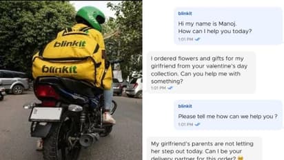 'പൂക്കളുമായി കാമുകിയുടെ വീട്ടിൽ പോകാൻ അനുവദിക്കണം'; ബ്ലിങ്കിറ്റും ഉപയോക്താവും തമ്മിലുള്ള ചാറ്റ് 'വൈറൽ'