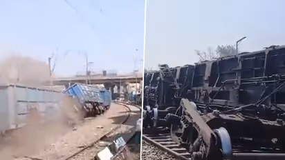 Ten bogies of goods train derails near Delhi's Sarai Rohilla railway station; dramatic videos surface (WATCH)