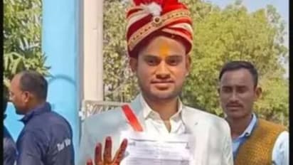 കോൺസ്റ്റബിൾ പരീക്ഷാ ദിനത്തിൽ വിവാഹം, തലപ്പാവും കോട്ടും, ബാരാത്തുമായി പരീക്ഷാ കേന്ദ്രത്തിലെത്തി യുവാവ്