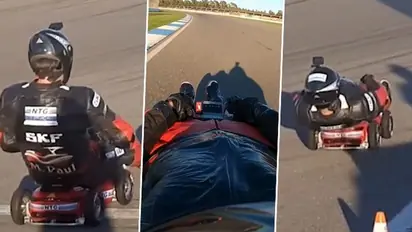 Watch: German man modifies, rides toy car; earns a spot in Guinness World Records