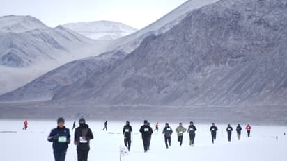 Ultimate Adventure: Pangong hosts world’s highest frozen lake marathon (PHOTOS)
