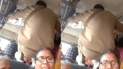 ఫ్రీ బస్ ఎఫెక్ట్.. టిక్కెట్స్ ఇచ్చేందుకు కండక్టర్ సర్కస్ ఫీట్లు.. వీడియో వైరల్