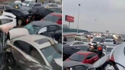 Over 100 cars collide on icy China Expressway, multiple injuries reports; dramatic video goes viral (WATCH)