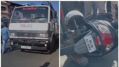 പൊലീസ് ലോറി ഇടിച്ച് കയറി അപകടം, 3 പേര്ക്ക് പരിക്ക്, ഭയന്ന പൊലീസ് ഡ്രൈവർ ഇറങ്ങിയോടി