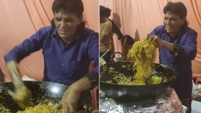 'ഇനി ഈ നൂഡില്സ് ആര് കഴിക്കും'; വിചിത്രമായ രീതിയില് നൂഡില്സ് തയ്യാറാക്കുന്ന വീഡിയോ