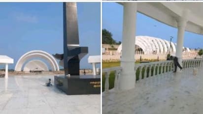 கருணாநிதி நினைவிடம் எப்படி அமைக்கப்பட்டிருக்கு தெரியுமா.? சிறப்பம்சம் என்ன.? வெளியான புகைப்படங்கள்