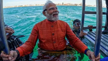 PM Modi takes plunge: Performs underwater puja in Dwarka's submerged realm; See pics