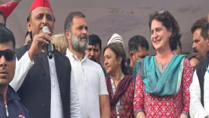 यूपी में सात साल बाद एक मंच पर नजर आई "दो लड़कों" की जोड़ी, राहुल, प्रियंका संग अखिलेश ने साझा किया मंच