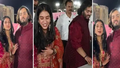Anant Ambani, Radhika Merchant wedding: Couple makes FIRST appearance, pose for paps during Anna Daan ceremony