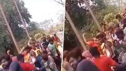 Locals in Sandeshkhali dance and celebrate arrest of TMC leader Shahjahan Sheikh after 55 days (WATCH)