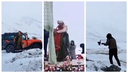 Viral Video: ಹಿಮಾಚ್ಛಾದಿತ ಮೈನಸ್ 25 ಡಿಗ್ರಿ ಸ್ಥಳದಲ್ಲಿ ಗುಜರಾತಿನ ಜೋಡಿ ಮದುವೆಯ ರಂಗು 