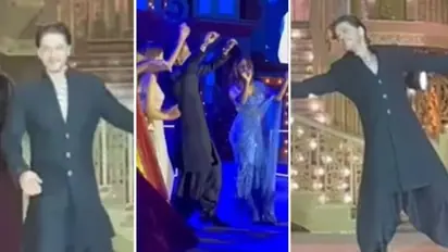 Shah Rukh Khan greets guests with 'Jai Shree Ram' at Radhika Merchant, Anant Ambani pre-wedding bash [Video]