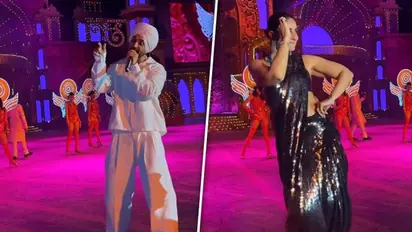 Kareena Kapoor blushes as Diljit Dosanjh calls her 'Queen' and Saif 'King' at Jamnagar [WATCH]
