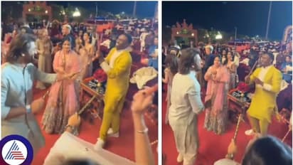 ಮುಂಬೈ ಇಂಡಿಯನ್ಸ್ ಮಾಲೀಕರ ಮದುವೆಯಲ್ಲಿ ಚೆನ್ನೈ ಸೂಪರ್ ಕಿಂಗ್ಸ್ ತಂಡದ ಧೋನಿ ಅಂಡ್ ಬ್ರಾವೋ ಕೋಲಾಟ!