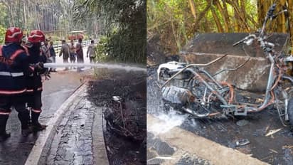 റോഡരികില് സ്കൂട്ടര് പാര്ക്ക് ചെയ്ത് പുഴയില് കുളിക്കാന് പോയി, തിരിച്ചെത്തിയപ്പോള് ഒരുപിടി ചാരം മാത്രം !